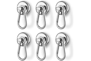 LDUDU Ganci magnetici da 22.6kg calamite potenti magneti neodimio calamite frigorifero gancio magnetico rotante a moschettone per armadietti da cucina e bagno 6 pezzi