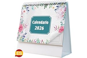 AEYAKA Calendario de Escritorio 2026 Calendario Noviembre de 2025 - Diciembre de 2026, 20 x 20.5 cm Español A06 (Blanco 3)