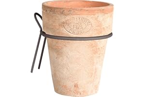 DEGAWO Terracotta Ton Pflanz Wand Blumen Topf Über Umtopf rund Metall Halterung Hängen
