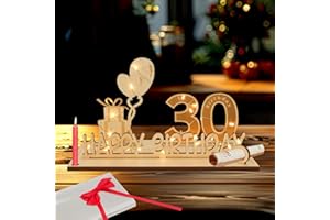 SONGLYPIAN 30 Anni Regali,Regalo di Denaro Compleanno 30 con Catena Luminosa LED,30° Compleanno Decorazione,Biglietto Auguri Compleanno 30 Anni,Libro Degli Ospiti in Legno,Regali per il 30° Compleanno Uomo Donna