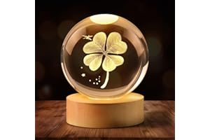 ‎TUZELIYA TUZELIYA 70mm Kleiner Glücksbringer Kristallkugel Vierblättriges - Kleeblatt Ermutigende Geschenke, Dankeschön Geschenke für Frauen Freundin Weihnachten Hochzeit Valentinstag