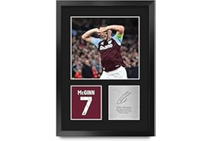HWC Trading John McGinn Aston Villa Gifts Printed Signed Autograph Picture for Football Fans and Supporters - A3 Portrait Framed