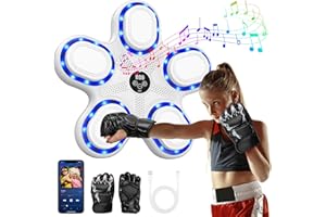 IERAKOR Macchina da boxe musicale, puxe da parete musicale con Bluetooth, guanti inclusi, 9 velocità e 9 modalità di allenamento, effetti sonori e luminosi, schermo LCD, musica boxing machine