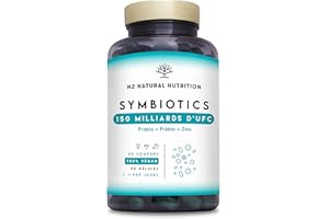 Probiotique 150 Milliards UFC, 20 Souches de Bactéries, avec Zinc. Concentration Maximale. Probiotiques Flore Intestinale pour la Régénération Digestive. 90 gélules, Végétalien. N2 Natural Nutrition
