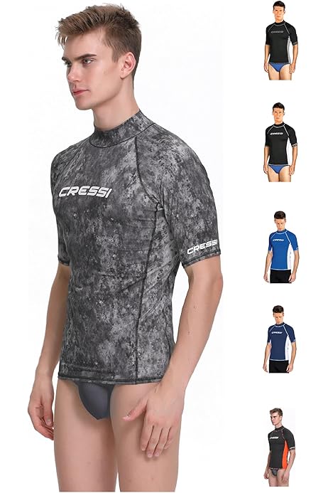 Cressi Rash Guard Uomo - Maglia Protettiva UV 50+ Maniche Corte, Tessuto Elastico, Nero/Rosso - Foto 10