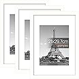 upsimples 3 Pack A4 Picture Frame, A4 White Picture Frames 21 X 29,7 cm, White A4 Photo Wall Hanging Landscape or Portrait Orientation