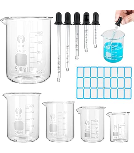 Kit De 11 Pièces Pour Labo : éprouvettes, Béchers Et Pipette Gradués - Parfait Pour Expériences Scientifiques à L'école Ou à La Maison