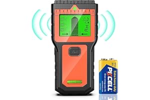 AQUOTA Stud Finder Wall Scanner - 8 in 1 Stud Detector with LCD Display & Audio Alarm, Wire Detector for Wall Wood AC Wire Metal Studs Cable Joist Pipe Detection (Orange)