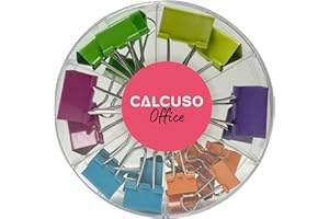 ‎CALCUSO CALCUSO Vielzweckklammern: 26 Bunte, Belastbare Vielzweckklammern/Heftklammern in 6 Farben - Farbig Sortiert in praktischer Aufbewahrungsbox - Ideal für Haushalt, Büro, Schule, Uni