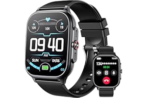OUKITEL Smartwatch Herren Damen, Fitness Tracker mit Bluetooth Anrufe 1,91 Zoll HD Display, IP68 Wasserdicht Fitnessuhr 100+ Sportmodi mit Herzfrequenz Schrittzähler Schlafmonitor SpO2 für Android iOS