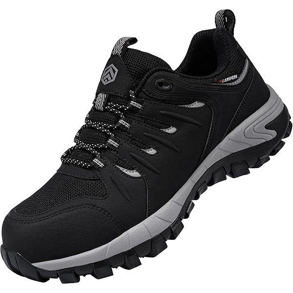 Veiligheidsschoenen Heren Licht Werkschoenen Dames Comfortabel Ademend Beschermende Schoenen Stalen Neus Veiligheidssneaker Antislip, Grijs, 44 EU