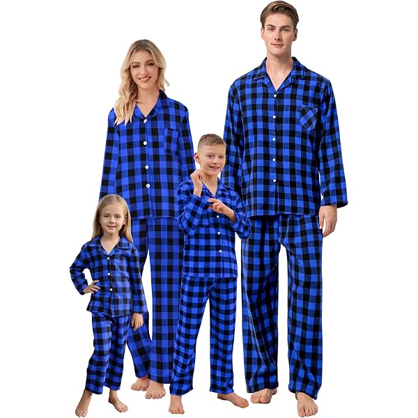 Followme Family Buffalo Plaid Pajama Set - Button-Front Top, Microfleece, Includes Matching Socks