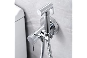 NOLUXA IMEX - Grifo Bidet para WC Empotrado | Ducha para Water con Agua Fria y Caliente | Ducha Higiénica para Inodoro con Rociador Bidet | Griferia Sustituto de Bidet | Serie Line | Color Cromado