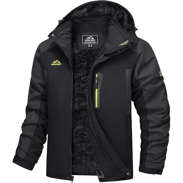 Men's Waterproof Ski Jacket With Fleece Lining - Winter Warm Windbreaker For Snowboarding, Hiking, Travel