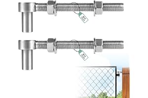 SUPAWAY 2 stycken gångjärn trädgårdsgrind M16 x 150 mm J-Bolt grindgångjärn, tunga grindgångjärn, justerbart grind, 304 rostfritt stål lovar för metall bondgårdsgrind, videtor, dubbla stavar staket