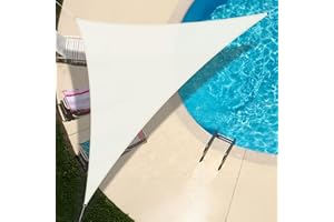 AMAZON BRAND - UMI UMI Vela Ombreggiante Impermeabile 3x3x4,25m Triangolare Tenda a Vela Protezione Raggi UV 95% Tenda Parasole per Esterno Giardino Terrazzo - Crema