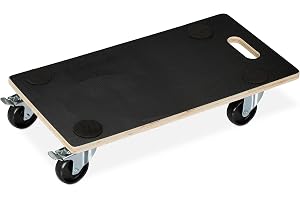 Relaxdays transportrulle med parkeringsbroms, 400 kg, styrbara hjul