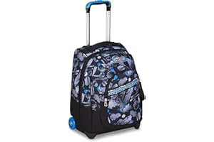 Seven Trolley Scuola Fisso, Blu, 2 in 1, Doppio Uso, Trolley e Zaino, Zaino Scuola Viaggio, Bambino Ragazzo