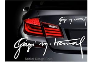 STICKER DESIGN SHOP Gazi Mustafa Kemal Atatürk Imza Unterschrift Auto Aufkleber Sticker Istanbul Türkiye (15 cm)