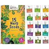 Kräutersamen-Set von Grow Buddha - Züchten Sie ganz einfach 15 Sorten Ihrer eigenen frischen Kräuter mit unserer Kräutersamen