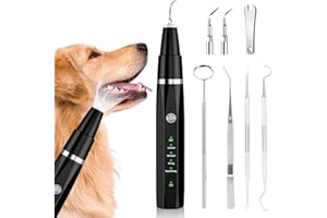 Ni-SHEN Hundezahnreinigungsset, Ultraschall-Zahnreiniger für Haustiere, Zahnpflege für Hunde und Katzen (schwarz)
