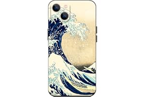 BERKIN ARTS Compatible con iPhone 13 Funda Premium Silicona Carcasa Diseño de Arte Patrón Gris Ola Japonés Cámara Protección Vienen con un Protector de Pantalla(Katsushika Hokusai-La Gran Ola de Kanagawa)