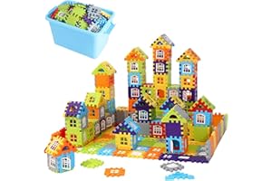 PKKP Ineinandergreifende Bausteine, 210 Stück Waffelbausteine Jumbo-Spielzeug-Bausätze, STEM-Bauspielzeug, Konstruktionsspielzeug für Kleinkinder und Kinder (210PCS)