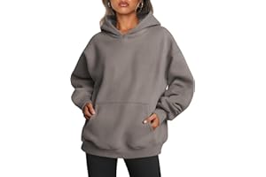 Famulily Ladies Oversized Hoodies Pullover Long Sleeve Sweatshirt Autumn Winter Thermal Fleece Tops with Pockets S-XL