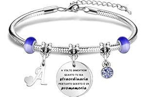 SAMORION A Volte Dimentichi Di Essere Fantastico Braccialetti Regalo Ispiratore Nome Lettera Iniziale Braccialetti Per La Laurea Di Compleanno Della Ragazza Delle Donne braccialetti Anniversario