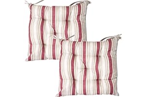 Viste Tu Hogar Pack 2 Cojines para Silla 45 x 45 cm, Relleno de Poliester con Diseño de Rayas, Cómodas y Blandas, Ideal para la Decoración de Cocina, Salón o Terraza, Fabricado en España, Morado Rayas