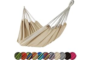 ‎BB SPORT BB Sport Tuch Hängematte 200 x 140 cm max. Belastbarkeit 200 kg Tragetasche 1-2 Personen Camping Garten Balkon Terasse Wetterfest, Farbe:Beach