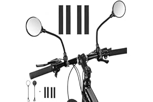 Mordely 360° Adjustable Bike Mirrors 2PCS - Durable Handlebar Mirror for E-Bike, Scooter, Mobility Scooter | Universal Fit Adults & Teens (Bike mirrors-2pcs)