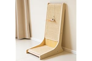 PETKARAY Tiragraffi per gatti in sisal, supporto verticale per gatti, montaggio a parete, alternativa al tiragraffi verticale, a forma di L, 105°