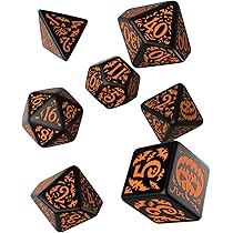 Accessoire Jeu De Table Set De 7 Dés Polyédriques Dragon Vert & Or - Q WORKSHOP - Pour Jeux De Rôle RPG Accessoires Jeux De Société