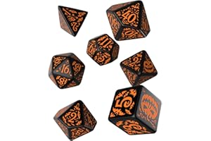 Q Workshop Halloween Dice Set Pumpkin Black & Orange (7) Workshop Role Playing Giochi, multicolore