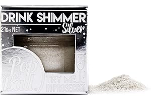 Popaball Drink Shimmer Silver No Added Flavour | 1 x 21 Grams | Prosecco, Gin, Mocktail & Cocktail Making Gifts | Gift Set Ideas for Her, Hampers & Hen Parties