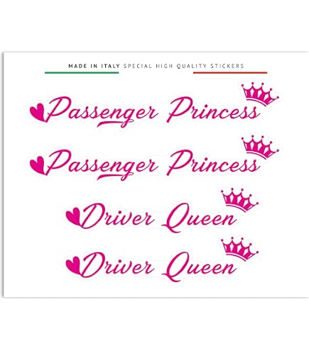 Adesivi Auto 'Passenger Princess' – 6 Pezzi, Divertenti, Per Finestrini E Decorazione