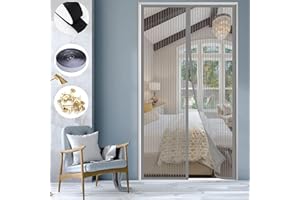 KZhanmy Cortina Mosquitera Puerta Exterior, Mosquitera Puerta Magnetica,Se Puede Usar para Puertas Exteriores, Habitaciones para NiñOs, Puertas De BalcóN,-Gray-A|| 85x195cm(33x76inch)