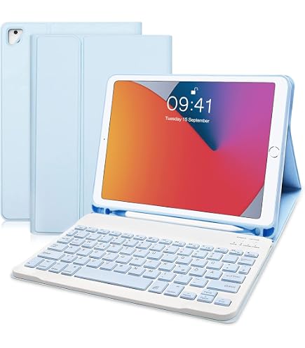 QYiiD Tastiera protettiva per iPad Air 5. 2022/4.2020 Gen(10,9). e iPad Pro 11 4./3./2./1st gen (2022/2021/2020/2018), rimovibile 7 colori tastiera e mouse, verde scuro