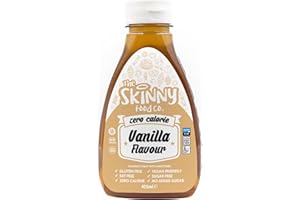 THE SKINNY FOOD CO Skinny Food Co Vanilla Syrup 425ml - Sugar Free Zero Calorie Syrup For Breakfast, Coffee, Pancake, Snacks, Cocktails, Drinks & Desserts - Vegan, Gluten-free, Keto & Paleo Friendly Skinny Syrups