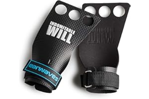 Earwaves ® Carbon Spino Grips 2 & 3 Trous - Maniques pour Homme et Femme. Gants Hand Grips pour la Gymnastique, Pull-ups, Muscles ups, la Barre, Les Anneaux, etc.