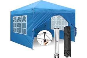 Zarfmiya Pavillon 2.5x2.5 Faltpavillon | Robust & Wasserdicht | UV-Schutz 50+ | Mit schnellem Pop-up-Klicksystem | Verdickte Metallbeine 0,6 mm|Vielseitiges Outdoor Partyzelt Rolltasche-Himmelblau