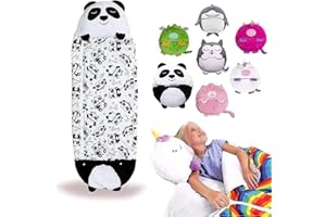 SAMNUERLY Schlafsack mit Kissen im Alter von 3+, 2 in 1 Tiger Schlafsack für Kinder, schläfriger Sack tragbarer und Faltbarer leichtes und atmungsaktives Tiercharakter Kinderkissen