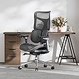 SIHOO S100C Ergonomic Office Chair, 6D Dynamic Lumbar Support, Adjustable Seat Depth, Ultra Soft 3D Armrests, Adjustable Backrest Home Office Chair, Big and Tall Computer Chair (Black)