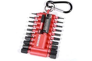 Geinxurn Lot de 22 Embouts de Vissage Hex 25/50mm (H1.5-H8), S2 Acier Allié Magnétique Embout de Tournevis 1/4" Tige Hexagonale Jeu d'embout pour Visseuse à Choc avec Porte-embout et Bande de Stockage