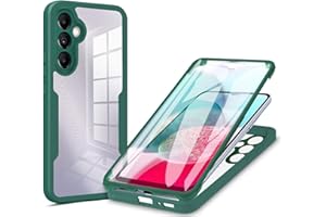 RNRIEYTA Miagon 360 Gradi Full Body Cover per Samsung Galaxy S23 Fe,Davanti e Indietro Trasparente Protettiva Custodia con Protezione Schermo Doppia Case,Verde