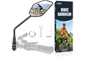 Coicer Espejo para bicicleta eléctrica derecha HD 360° giratorio y plegable, retrovisor accesorios extra grandes superficie de cristal resistente