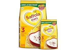 Saffola Oats | Rolled Oats | Delicious Creamy Oats | 100% Natural | High Protein & Fibre | Healthy Cereal for weight loss | 1