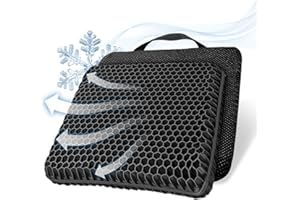 MELQUE Cuscino ortopedico in gel, fresco e traspirante, per alleviare l'affaticamento dei fianchi con rivestimento antiscivolo, adatto per auto, sedie, sedie a rotelle