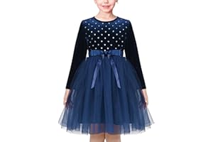 Sunny Fashion Vestido para niña Azul Corazón Tul Fiesta Terciopelo Fiesta Invierno Calentar Fiesta 6-12 años